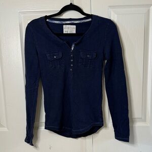 Aeropostale Dark Navy Long Sleeve Henley